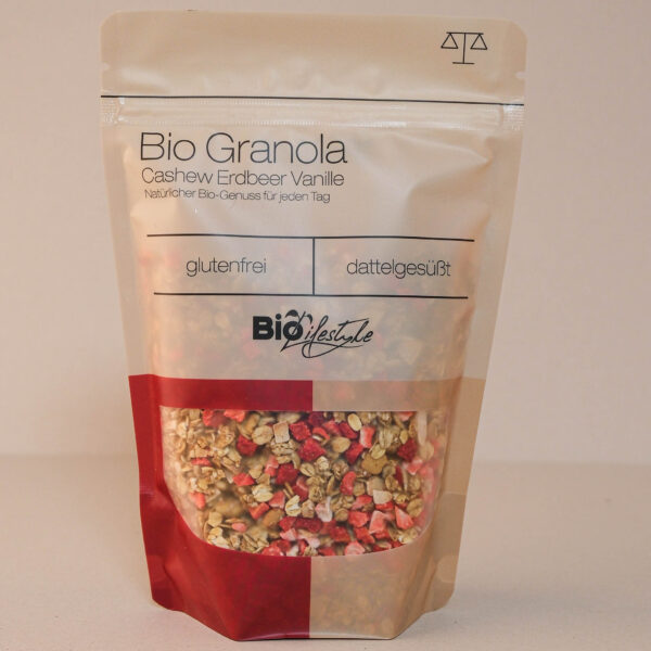 BioLifestyle Granola Cashew Erdbeer Vanille 350g