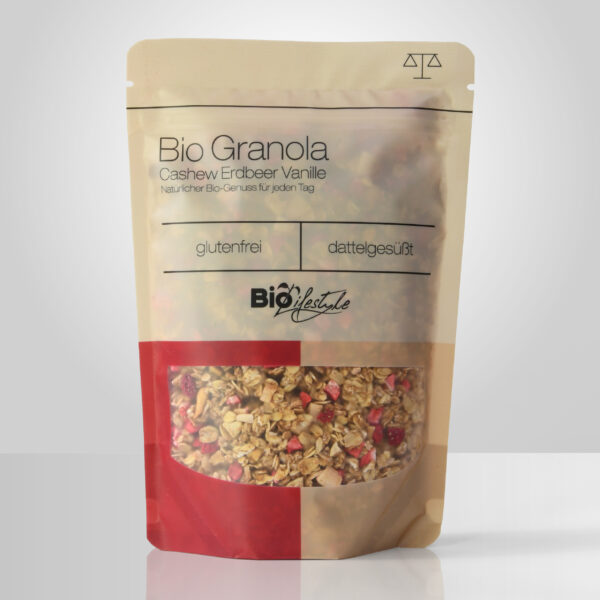 BioLifestyle Granola Cashew Erdbeer Vanille 350g